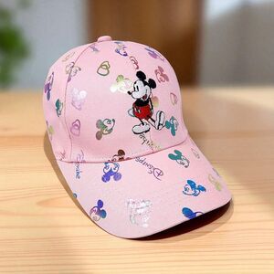 Disney Mickey Mouse Embroidered Pink  Adjustable Baseball Cap Holographic